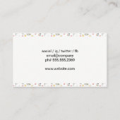 Carte De Visite Bordure d'éléments floraux élégants (Dos)