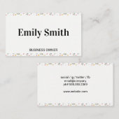 Carte De Visite Bordure d'éléments floraux élégants (Devant / Derrière)