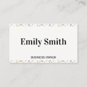 Carte De Visite Bordure d'éléments floraux élégants (Devant)