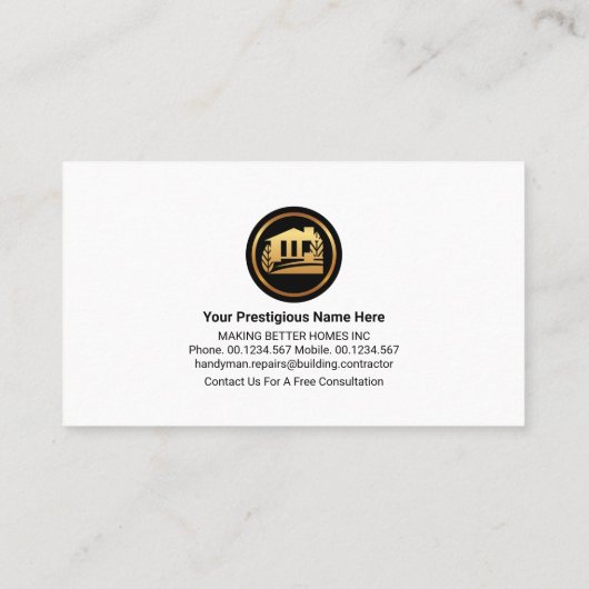 Carte De Visite Bordure des outils Creative Handyman (Dos)