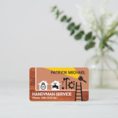 Carte De Visite Bordure des outils de construction sur le bois (Debout devant)