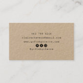 Carte De Visite Bordure dessinée à la main moderne rustique artisa (Dos)