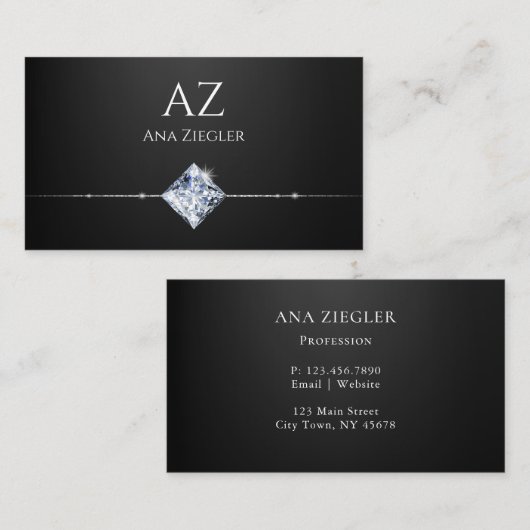 Carte De Visite Bordure diamant (Devant / Derrière)