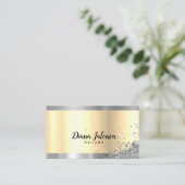 Carte De Visite Bordure d'or de l'agent de signature de prêt notai (Debout devant)