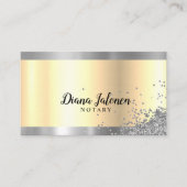 Carte De Visite Bordure d'or de l'agent de signature de prêt notai (Devant)