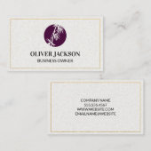 Carte De Visite Bordure d'or | Icône Bambou | Texture papier (Devant / Derrière)