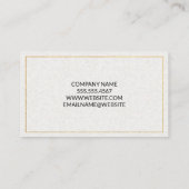 Carte De Visite Bordure d'or | Icône bleue | Texture papier (Dos)