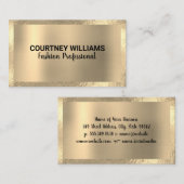 Carte De Visite Bordure d'or | Métal doré (Devant / Derrière)