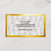 Carte De Visite Bordure d'or | Moderne géométrique (Dos)