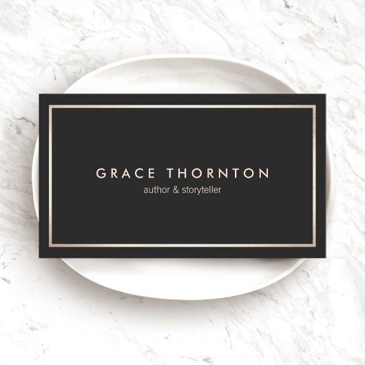 Carte De Visite Bordure d'or noir