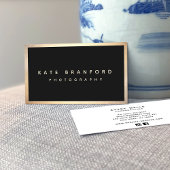 Carte De Visite Bordure d'or noir moderne professionnel