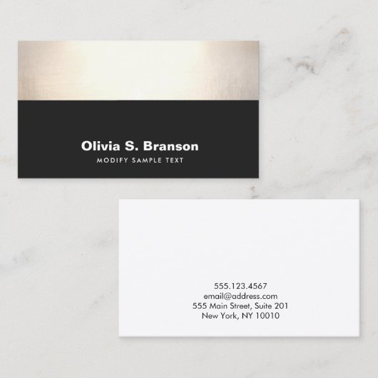 Carte De Visite Bordure d'or noir professionnel (Devant / Derrière)