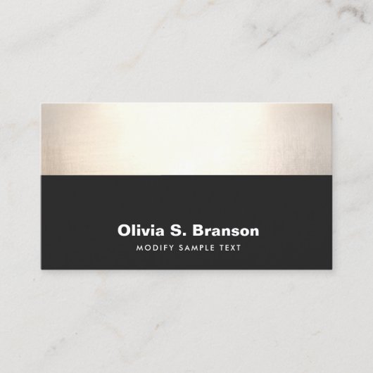 Carte De Visite Bordure d'or noir professionnel (Devant)