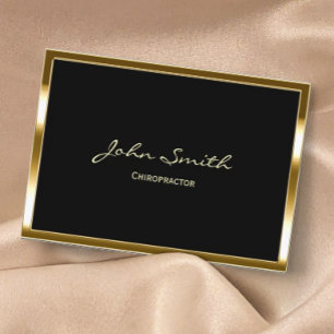 Carte De Visite Bordure d'or professionnelle Chiropractor