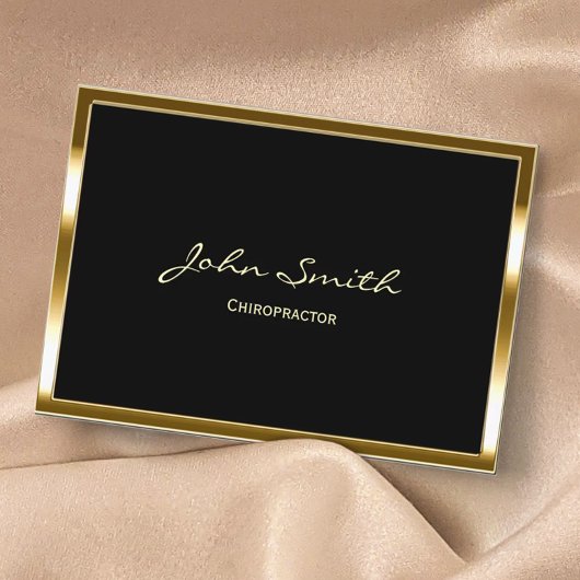 Carte De Visite Bordure d'or professionnelle Chiropractor