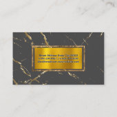 Carte De Visite Bordure d'or | Texture des taches d'or (Dos)
