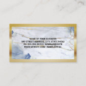 Carte De Visite Bordure dorée | Marbre bleu (Dos)