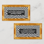Carte De Visite Bordure d'ossature or | Motif de bandes (Devant / Derrière)