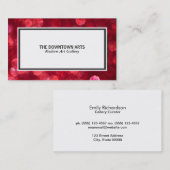 Carte De Visite Bordure du Bokeh noir et rouge blanc avant-plan (Devant / Derrière)