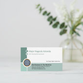 Carte De Visite Bordure du coin des tons verts créatifs Mejor Nego (Debout devant)