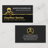 Carte De Visite Bordure du conducteur de chauffeur d'or (Devant / Derrière)