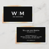 Carte De Visite Bordure du groupe exécutif Monogramme (Devant / Derrière)