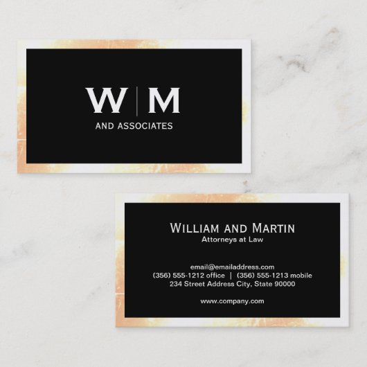 Carte De Visite Bordure du groupe exécutif Monogramme (Devant / Derrière)