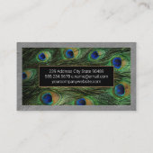 Carte De Visite Bordure du mur de texture | Plumes de paon (Dos)