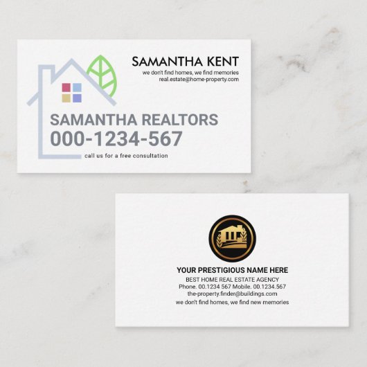 Carte De Visite Bordure du paysage de la construction créative (Devant / Derrière)