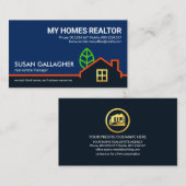 Carte De Visite Bordure du paysage de la construction créative (Devant / Derrière)