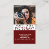 Carte De Visite Bordure élégante | Photographe (Devant)