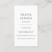 Carte De Visite Bordure élégante | Photographe vertical (Dos)