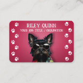 Carte De Visite Bordure Empreinte de patte de chien mignon (Devant)