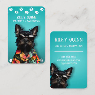 Carte De Visite Bordure Empreinte de patte de chien mignon