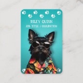 Carte De Visite Bordure Empreinte de patte de chien mignon (Devant)