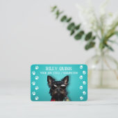 Carte De Visite Bordure Empreinte de patte de chien mignon (Debout devant)