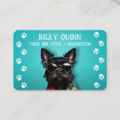 Carte De Visite Bordure Empreinte de patte de chien mignon (Devant)