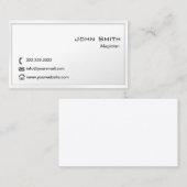 Carte De Visite Bordure en blanc brut (Devant / Derrière)