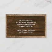 Carte De Visite Bordure en cuir | Grain de bois (Dos)