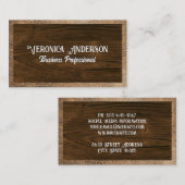 Carte De Visite Bordure en cuir | Grain de bois (Devant / Derrière)
