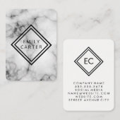 Carte De Visite Bordure en diamant de marbre (Devant / Derrière)
