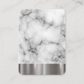 Carte De Visite Bordure en diamant de marbre Argent Métallurgique (Dos)