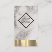 Carte De Visite Bordure en diamant de marbre Lignes or (Dos)