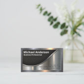 Carte De Visite Bordure en maille noire et métal (Debout devant)