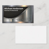 Carte De Visite Bordure en maille noire et métal (Devant / Derrière)