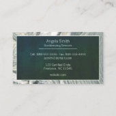 Carte De Visite Bordure en marbre gris Fantastique Script professi (Dos)
