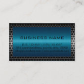 Carte De Visite Bordure en métal bleu élégant (Dos)