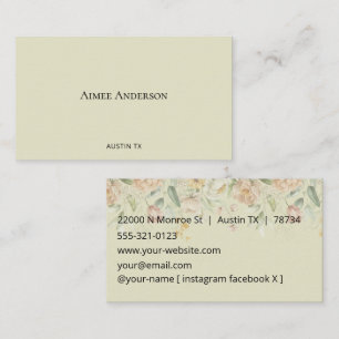 Carte De Visite Bordure florale hollandaise vintage des années 160