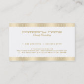 Carte De Visite Bordure géométrique or sur blanc brut (Dos)