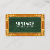 Carte De Visite Bordure Gold Fancy | Texture verte (Devant)